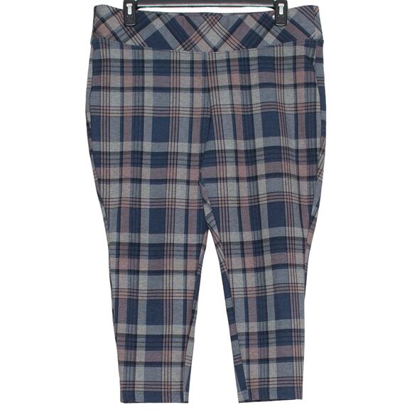 Torrid Pants Pixie Ponte Crop Pull On Preppy Classic Academia Glen Plaid 2 2X - Picture 1 of 4